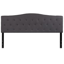 Flash Furniture HG-HB1708-K-DG-GG Dark Gray Tufted Upholstered King Size Headboard, Fabric