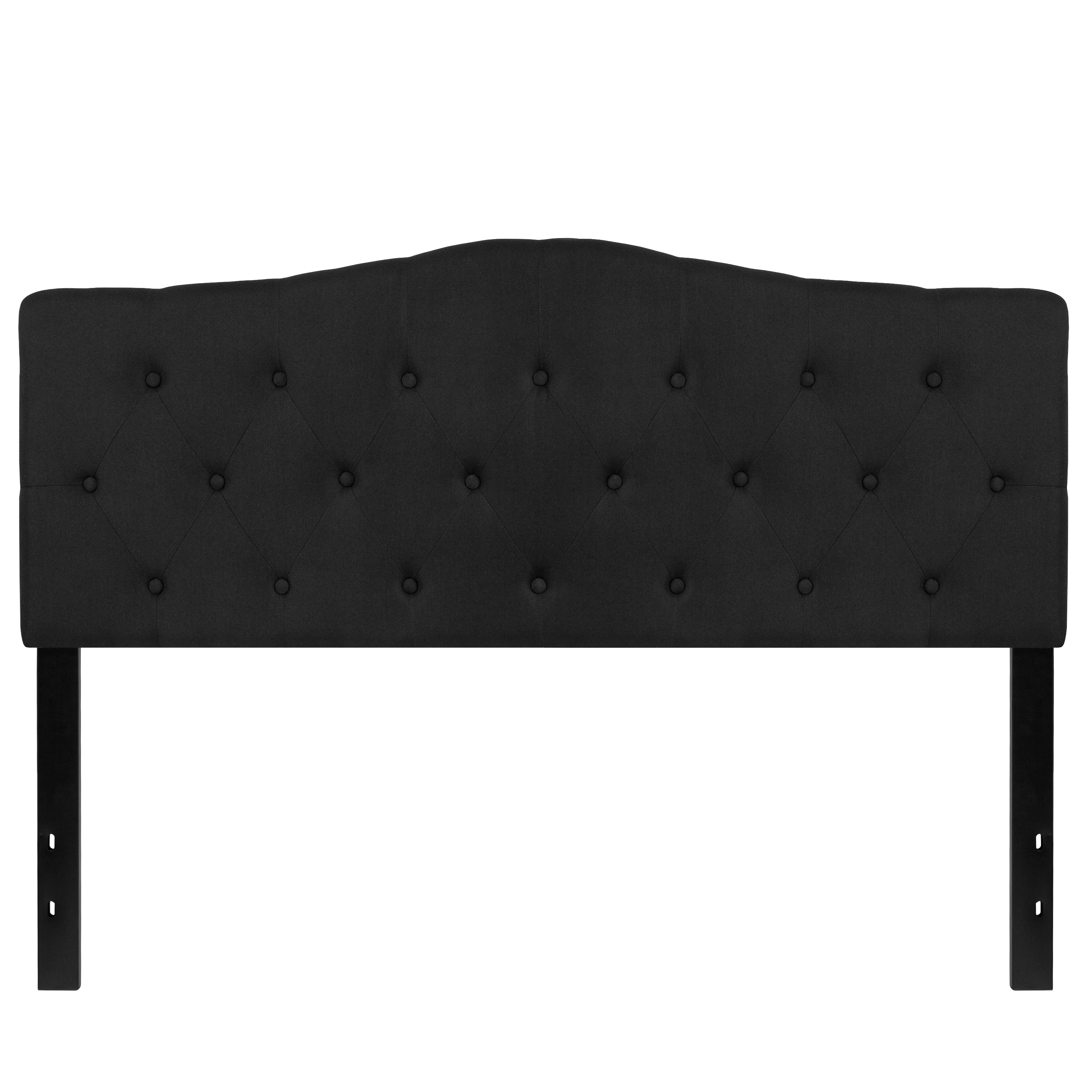 Flash Furniture HG-HB1708-Q-BK-GG Black Tufted Upholstered Queen Size Headboard, Fabric