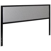Flash Furniture HG-HB1717-K-LG-GG Metal Upholstered King Size Headboard, Light Gray Fabric