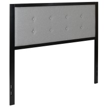 Flash Furniture HG-HB1725-F-LG-GG Metal Tufted Upholstered Full Size Headboard, Light Gray Fabric