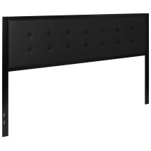 Flash Furniture HG-HB1725-K-BK-GG Metal Tufted Upholstered King Size Headboard, Black Fabric