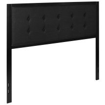 Flash Furniture HG-HB1725-Q-BK-GG Metal Tufted Upholstered Queen Size Headboard, Black Fabric