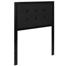 Flash Furniture HG-HB1725-T-BK-GG Metal Tufted Upholstered Twin Size Headboard, Black Fabric