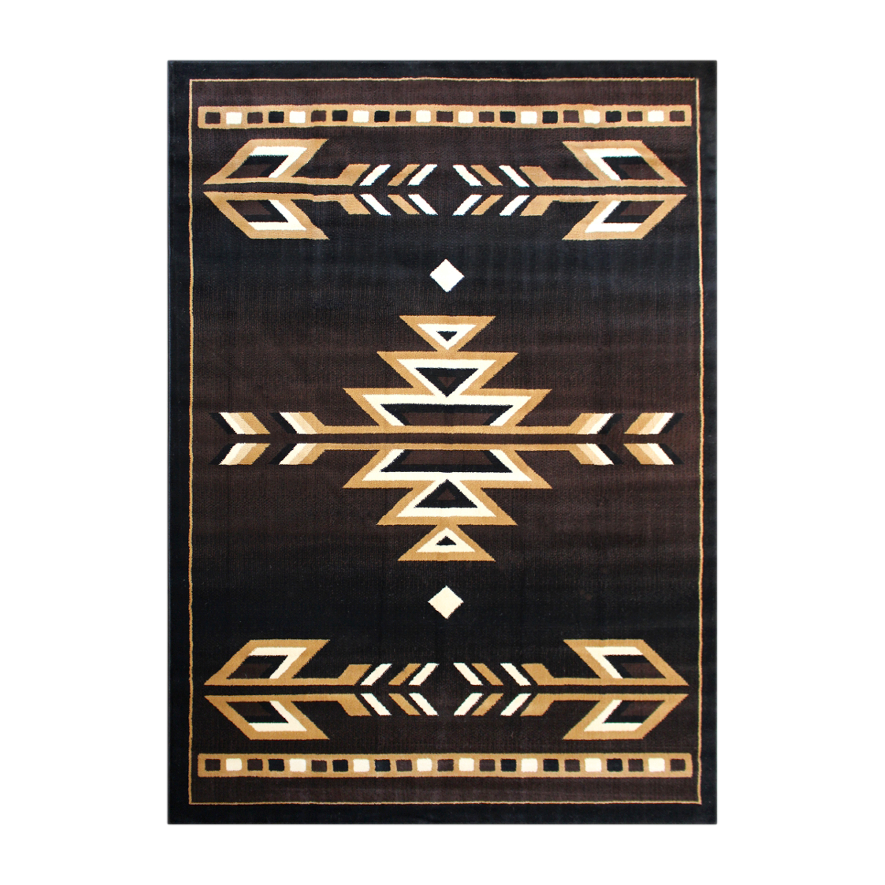 Flash Furniture KP-RG2814-810-BN-GG Amado Collection Southwestern 8' x 10' Brown Olefin Accent Rug with Jute Backing