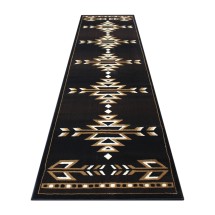 Flash Furniture KP-RGB9072-316-BN-GG Amado Collection Southwestern 3' x 16' Brown Olefin Accent Rug with Jute Backing
