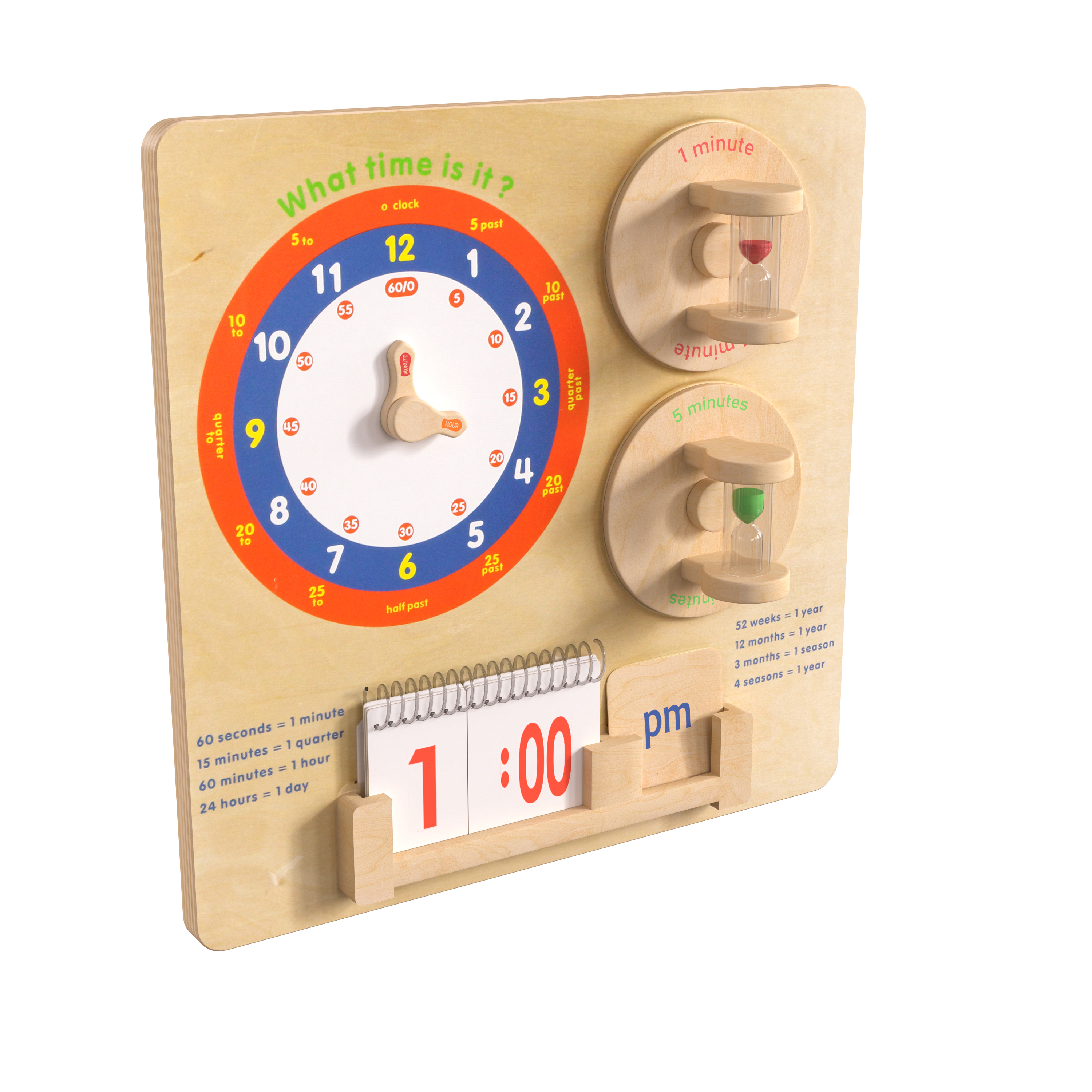 Flash Furniture MK-ME09609-GG Bright Beginnings STEAM Wall Telling Time Activity Board