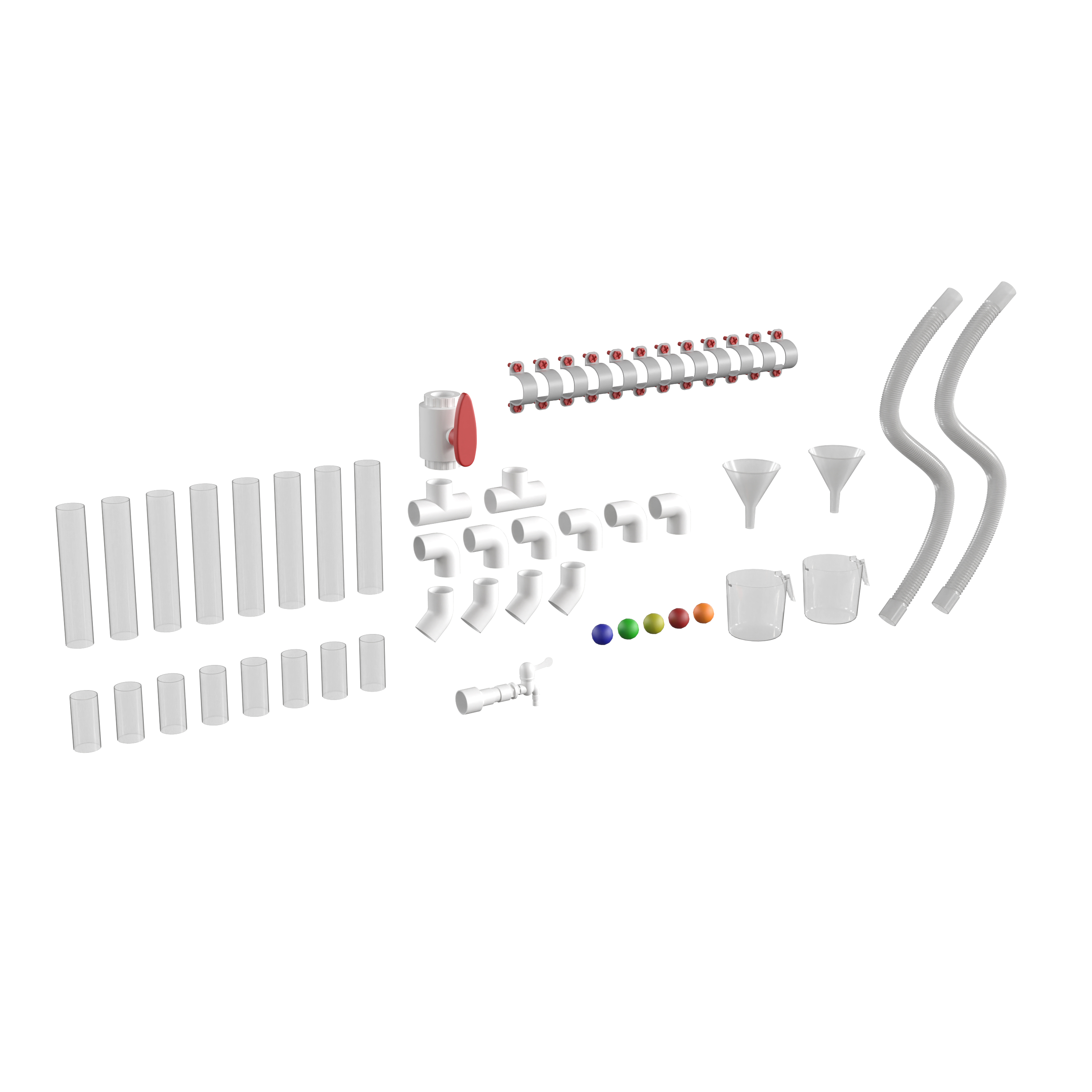 Flash Furniture MK-ME14788-GG Bright Beginnings 80 Piece Pipe Builder Set for Modular STEAM Wall Systems