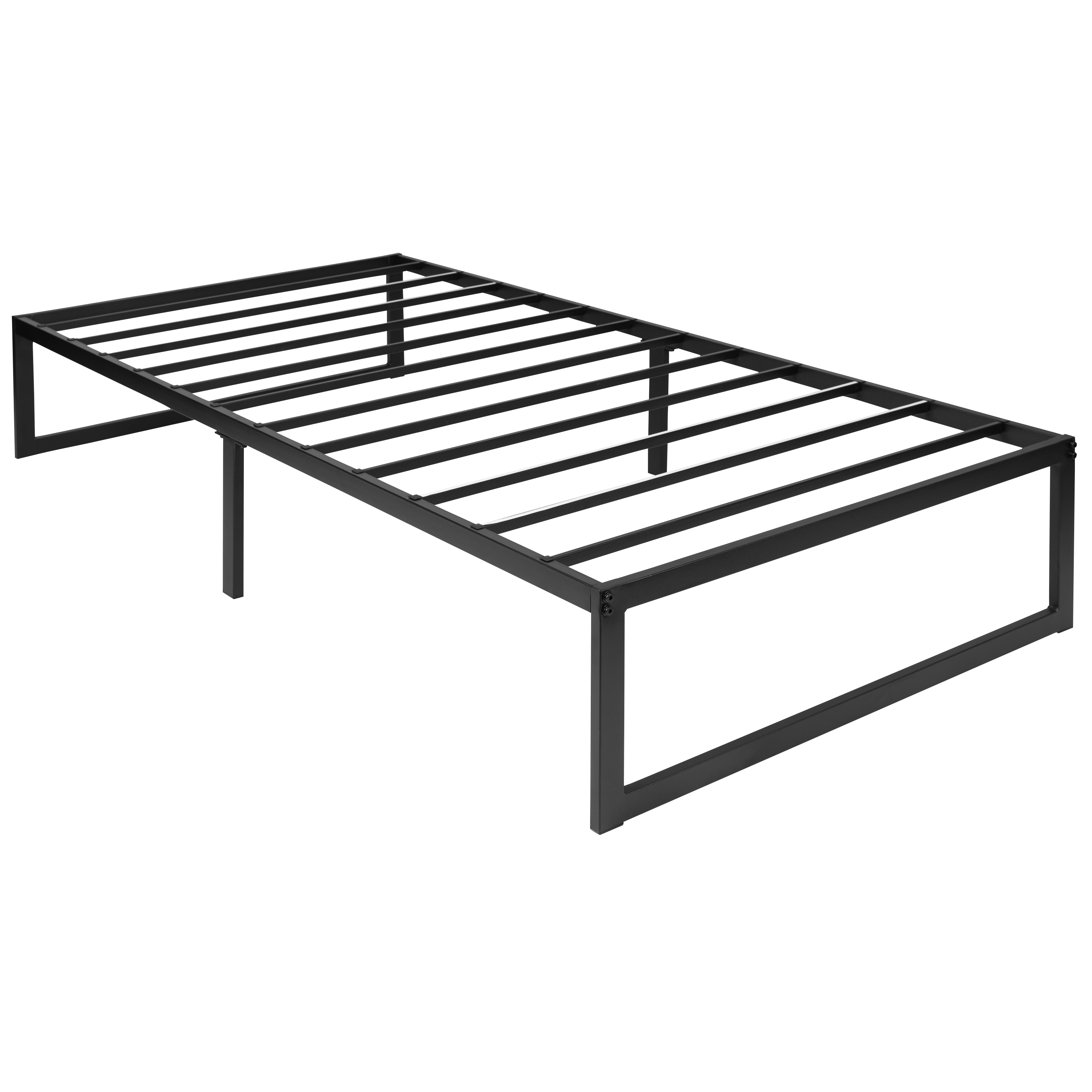 Flash Furniture MP-XU-BD10001-T-BK-GG Universal 14" Metal Platform Bed Frame with Steel Slat Support, Twin Size