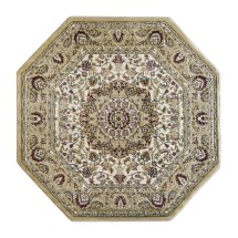 Flash Furniture NR-RG1881-55-IV-GG Mersin Persian Style 5&quot; x 5&quot; Ivory Octagon Area Rug-Olefin Rug with Jute Backing