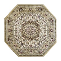 Flash Furniture NR-RG1883-77-IV-GG Mersin Persian Style 7&quot; x 7&quot; Ivory Octagon Area Rug-Olefin Rug with Jute Backing