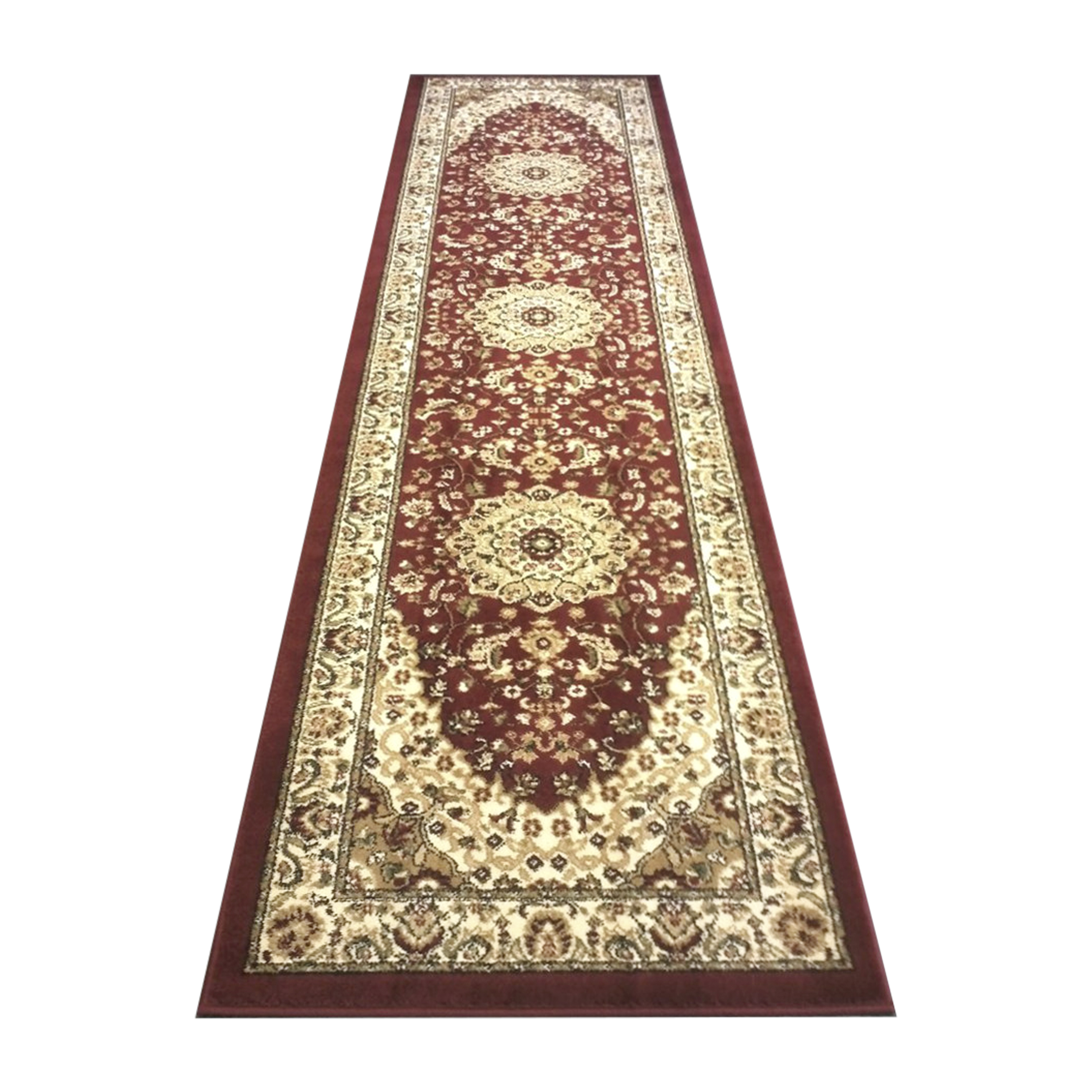 Flash Furniture NR-RG71-310-BU-GG Mersin Persian Style 3' x 10' Burgundy Area Rug, Olefin with Jute Backing