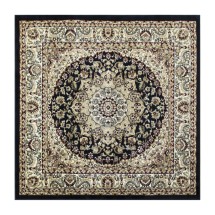 Flash Furniture NR-RGB401-77S-BK-GG Mersin Persian Style 7&quot; x 7&quot; Black Square Area Rug-Olefin Rug with Jute Backing