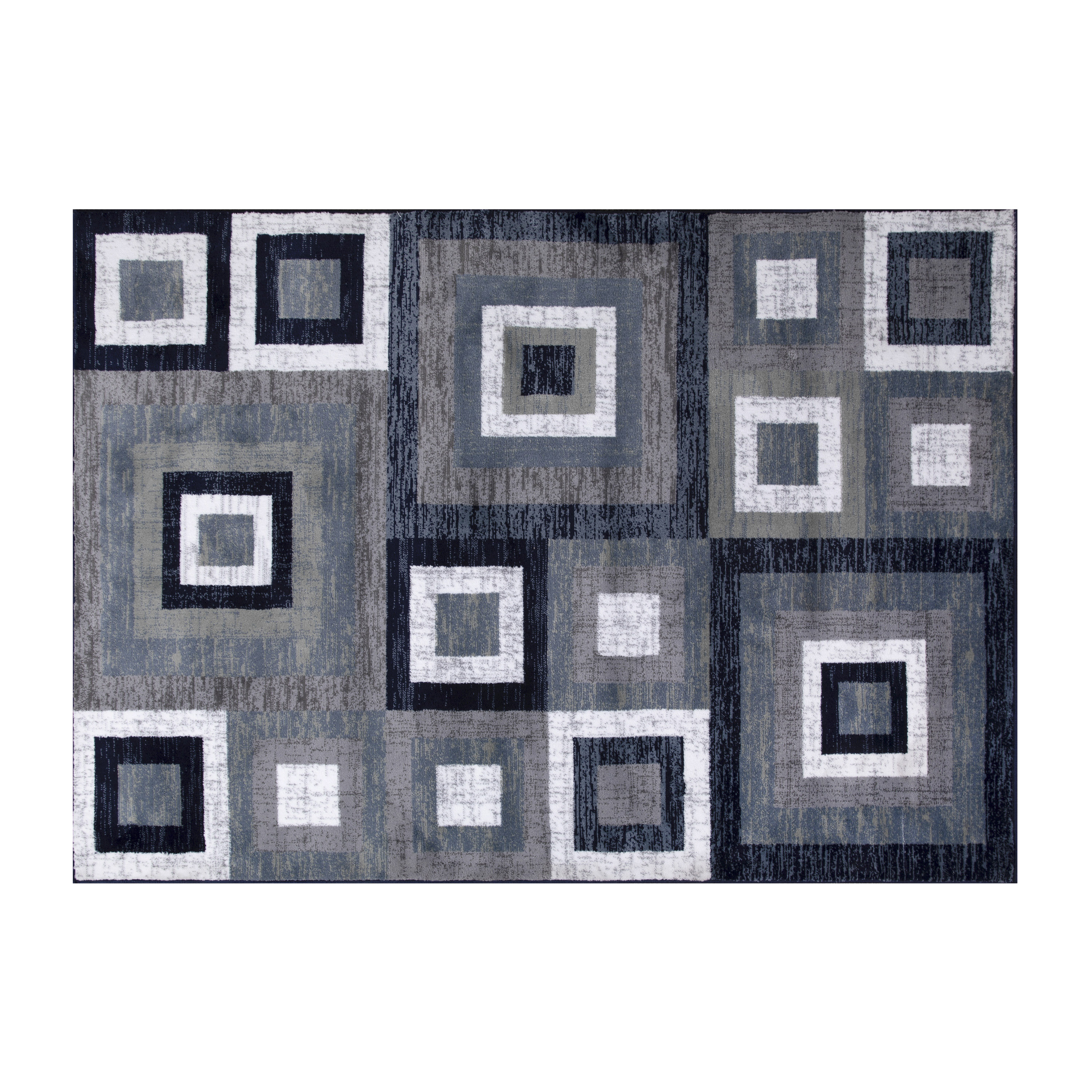 Flash Furniture OK-HCF-7146ATUR-810-BL-GG Gideon Geometric 8' x 10' Blue, Grey, and White Olefin Area Rug 