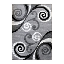 Flash Furniture OKR-RG1100-810-GY-GG Valli 8' x 10' Grey Abstract Area Rug, Olefin with Jute Backing