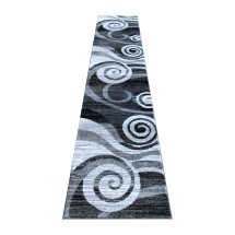 Flash Furniture OKR-RG1103-211-GY-GG Cirrus 2' x 11' Gray Swirl Patterned Olefin Area Rug with Jute Backing