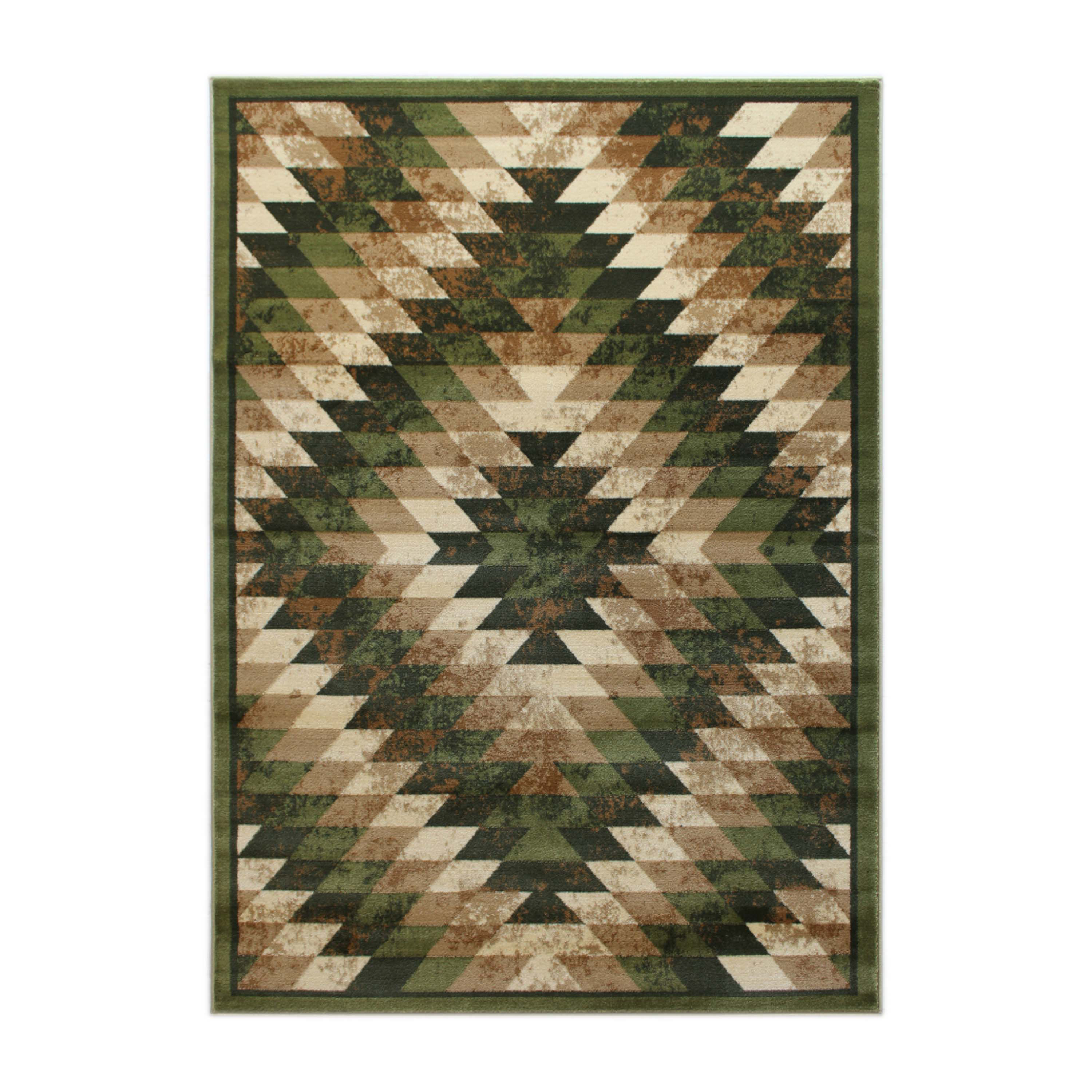 Flash Furniture OKR-RG1106-57-GN-GG Teagan Southwestern 5' x 7' Green Area Rug, Olefin with Jute Backing