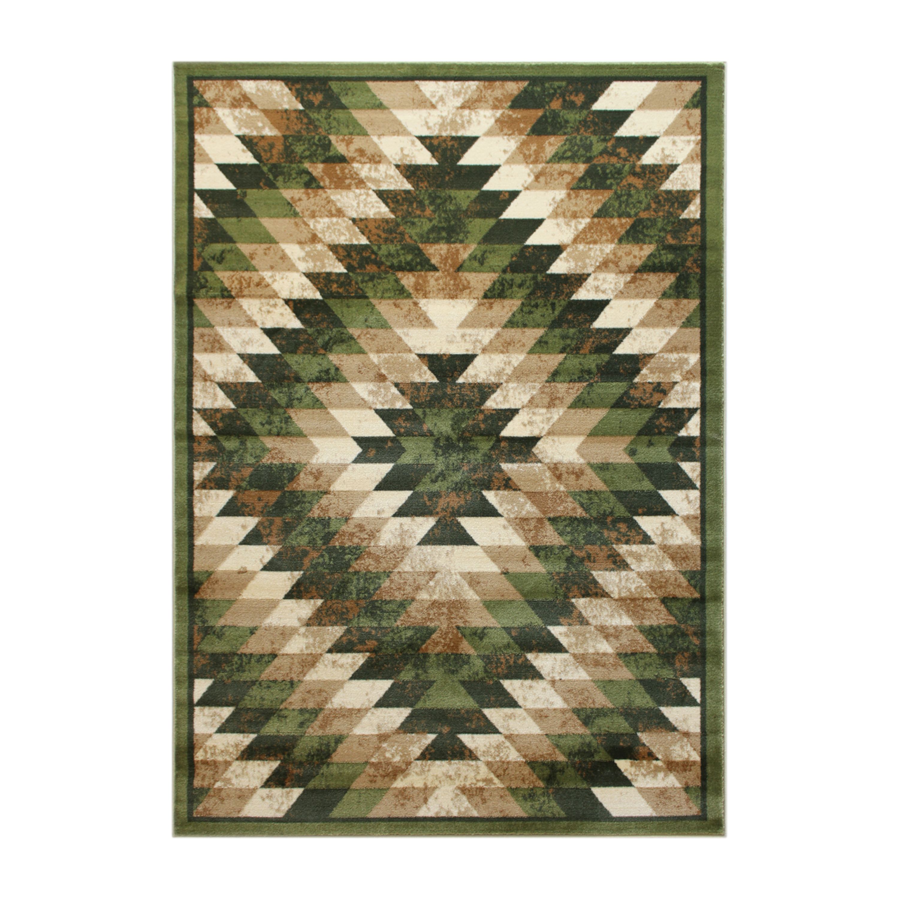 Flash Furniture OKR-RG1106-69-GN-GG Teagan Southwestern 6' x 9' Green Area Rug, Olefin with Jute Backing