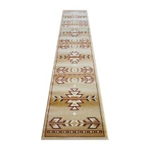 Flash Furniture OKR-RG1113-211-BG-GG Lodi Southwestern 2' x 11' Brown Area Rug, Olefin with Jute Backing