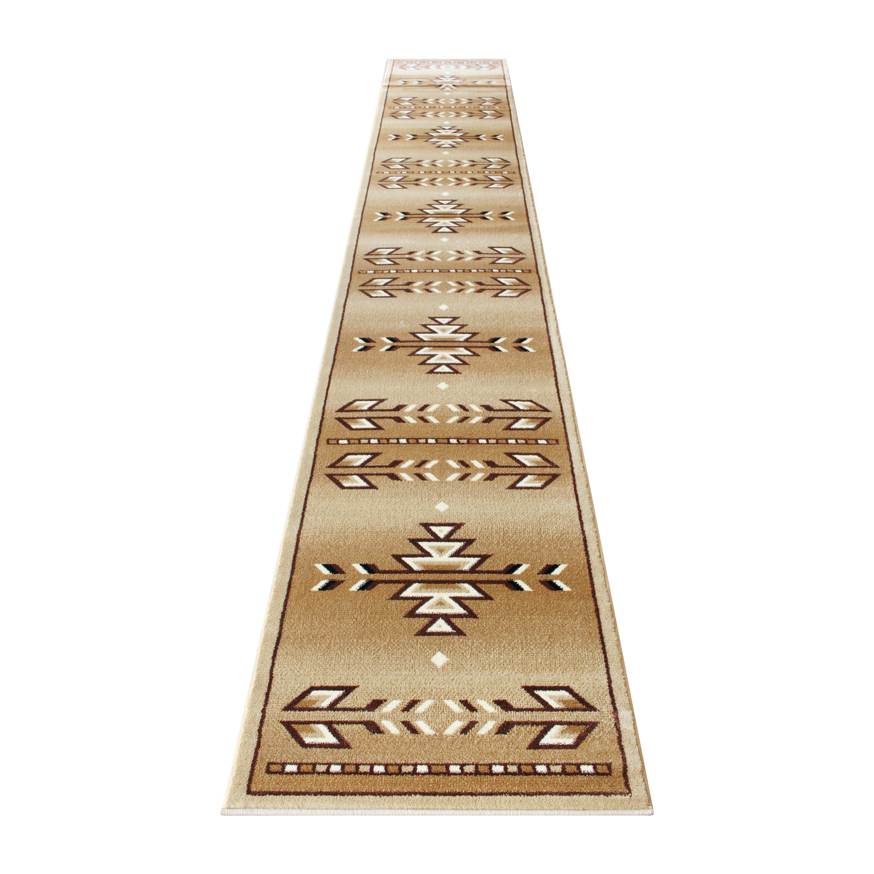 Flash Furniture OKR-RG1113-316-BG-GG Lodi Southwestern 3' x 16' Brown Area Rug, Olefin with Jute Backing