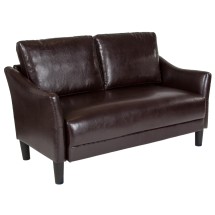 Flash Furniture SL-SF915-2-BRN-GG Asti Brown LeatherSoft Upholstered Loveseat