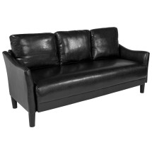 Flash Furniture SL-SF915-3-BLK-GG Asti Black LeatherSoft Upholstered Sofa