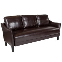 Flash Furniture SL-SF915-3-BRN-GG Asti Brown LeatherSoft Upholstered Sofa