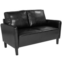 Flash Furniture SL-SF918-2-BLK-GG Washi Park Black LeatherSoft Upholstered Loveseat