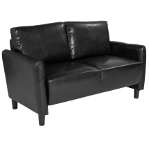 Flash Furniture SL-SF919-2-BLK-GG Candler Park Black LeatherSoft Upholstered Loveseat