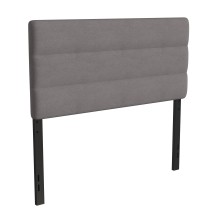 Flash Furniture TW-3WLHB21-GY-F-GG Full Channel Stitched Gray Fabric Adjustable Height Headboard