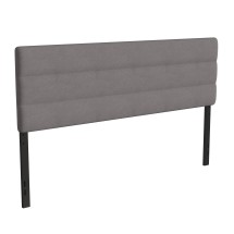Flash Furniture TW-3WLHB21-GY-K-GG King Channel Stitched Gray Fabric Adjustable Height Headboard