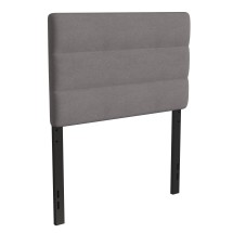 Flash Furniture TW-3WLHB21-GY-T-GG Twin Channel Stitched Gray Fabric Adjustable Height Headboard