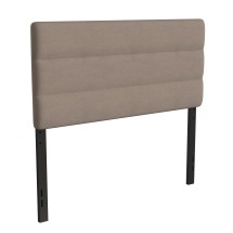 Flash Furniture TW-3WLHB21-TAN-F-GG Full Channel Stitched Taupe Fabric Adjustable Height Headboard