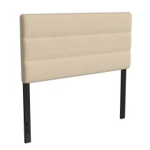 Flash Furniture TW-3WLHB21-W-F-GG Full Channel Stitched Cream Fabric Adjustable Height Headboard