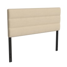 Flash Furniture TW-3WLHB21-W-Q-GG Queen Channel Stitched Cream Fabric Adjustable Height Headboard