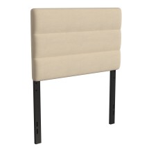 Flash Furniture TW-3WLHB21-W-T-GG Twin Channel Stitched Cream Fabric Adjustable Height Headboard