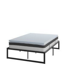 Flash Furniture XU-BD10-10PSM2M35-F-GG 14&quot; Metal Platform Bed Frame with 10&quot; Pocket Spring Mattress and 2&quot; Memory Foam Topper, Full