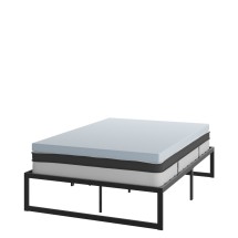 Flash Furniture XU-BD10-10PSM3M35-F-GG 14" Metal Platform Bed Frame with 10" Pocket Spring Mattress and 3" Memory Foam Topper, Full