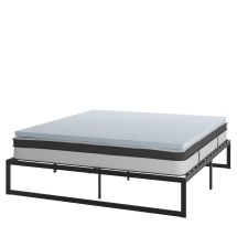 Flash Furniture XU-BD10-10PSM3M35-K-GG 14&quot; Metal Platform Bed Frame with 10&quot; Pocket Spring Mattress and 3&quot; Memory Foam Topper, King