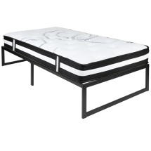 Flash Furniture XU-BD10-12PSM-T-GG 14&quot; Metal Platform Bed Frame with 12&quot; Pocket Spring Mattress, Twin