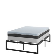 Flash Furniture XU-BD10-12PSM2M35-F-GG 14&quot; Metal Platform Bed Frame with 12&quot; Pocket Spring Mattress and 2&quot; Memory Foam Topper, Full