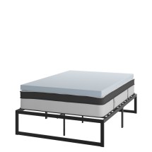 Flash Furniture XU-BD10-12PSM3M35-F-GG 14" Metal Platform Bed Frame with 12" Pocket Spring Mattress and 3" Memory Foam Topper, Full