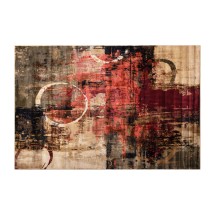 Flash Furniture YK-A811A-D8571-57-GR-GG Modern Abstract 5' x 7' Warm Beige, Green, and Red Olefin Area Rug