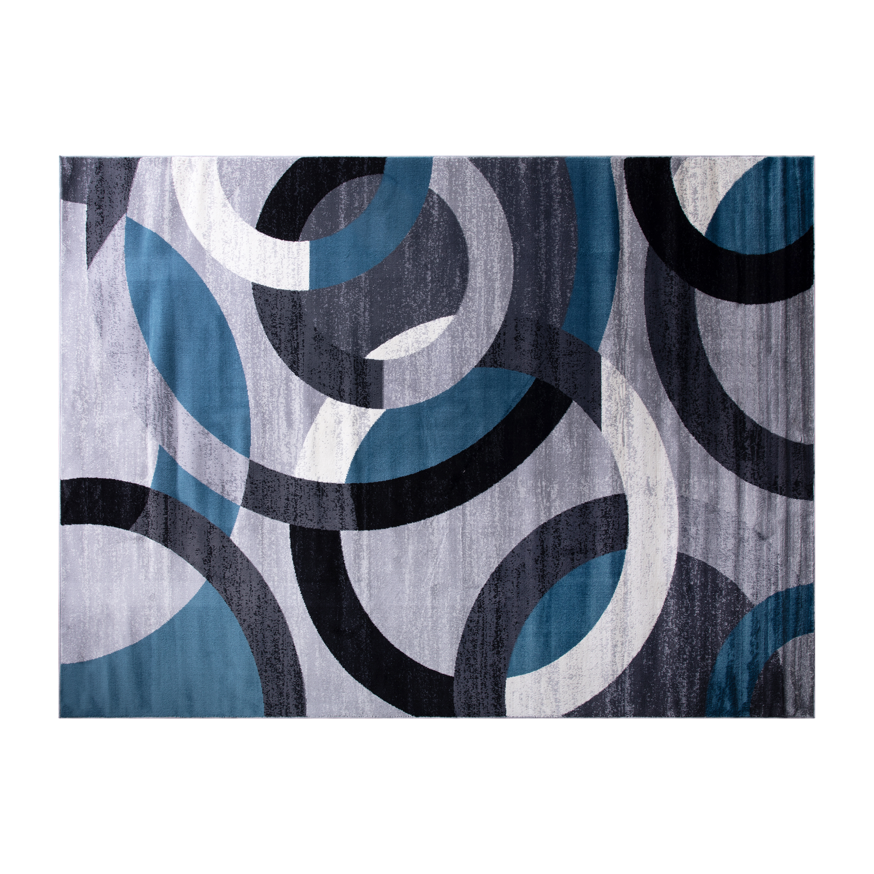 Flash Furniture YK-F968B-D9826-810-BL-GG Modern Geometric 8' x 10' Blue and Gray Olefin Area Rug