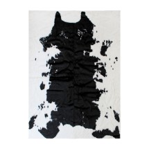 Flash Furniture YTG-RGC31523-57-BK-GG Barstow 5' x 7' Black Faux Cowhide Print Area Rug with Polyester Backing