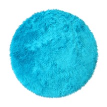 Flash Furniture YTG-RGS1917-55-TQ-GG Chalet 5' x 5' Round Turquoise Faux Fur Area Rug with Polyester Backing