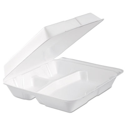 3 Compartment Hinged Take Out Boxes - Large Black Clamshell Containers