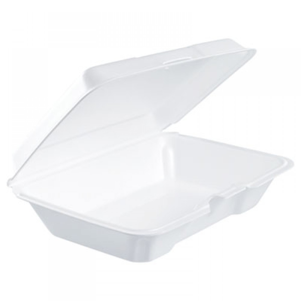 6.4 x 6.4 x 3 PS Foam Hinged Lid Container