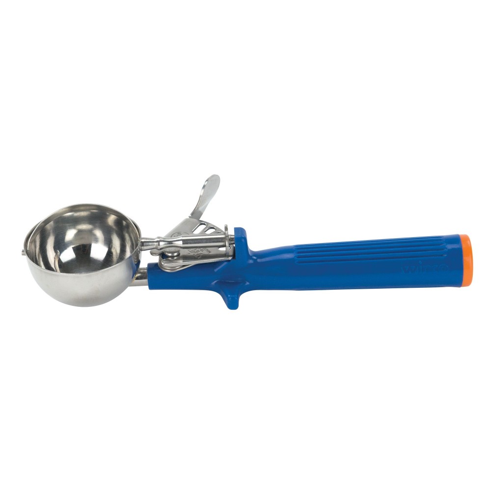 Portion Scoop - #16 (2 oz) - Disher, Cookie Scoop, Food Scoop - Portion Control - 18/8 Stainless Steel, Blue Handle