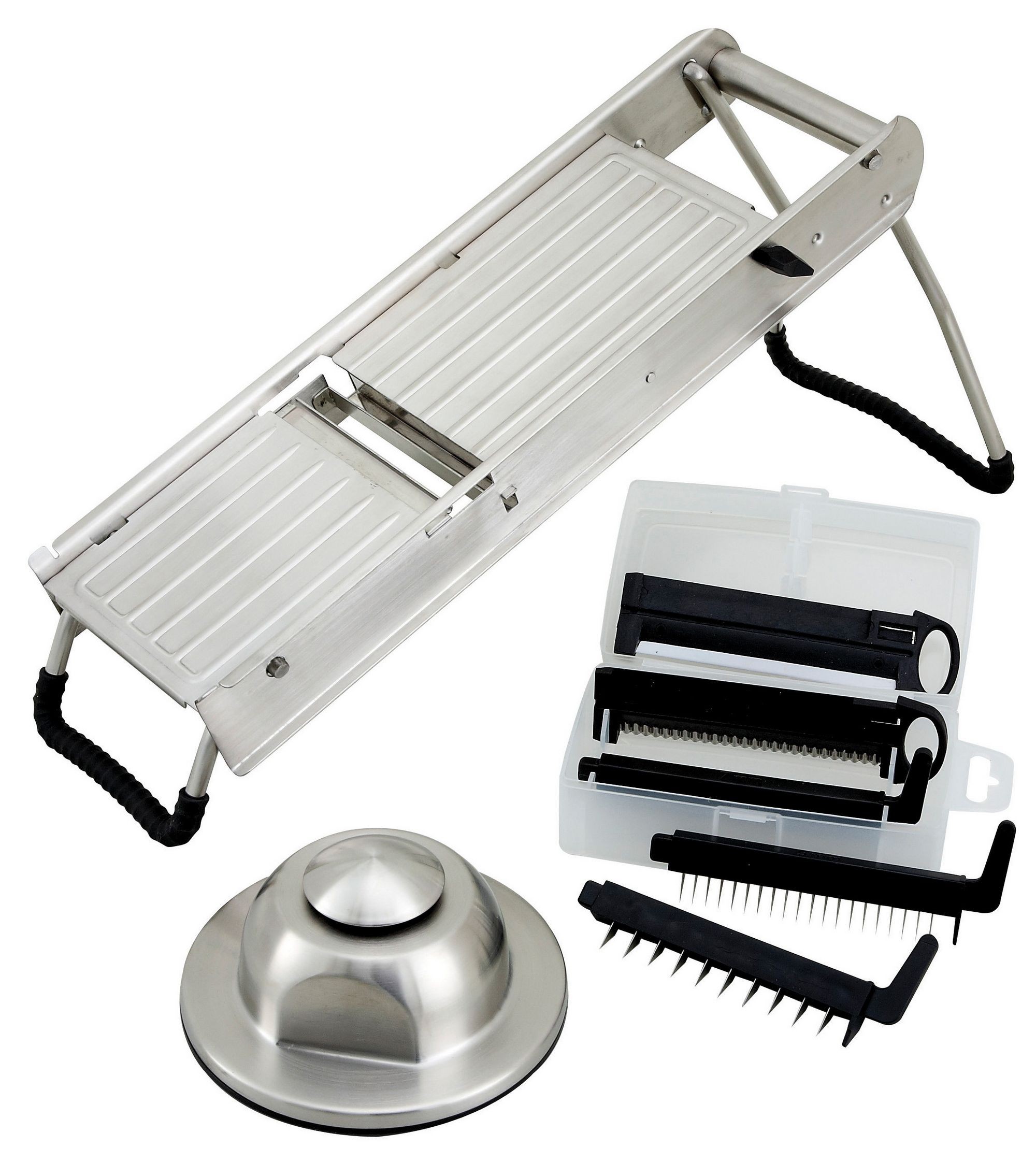 ZKIRON Multi Handheld Mandoline Slicer - Adjustable Stainless Steel Blade,  Comfort Grip, Safety Features, Easy to Clean, Ideal for Speedy Slicing of