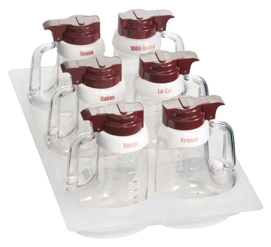 G.E.T. SDB-32-PC-6 32 Ounce Salad Dressing Bottles with Lids - Set